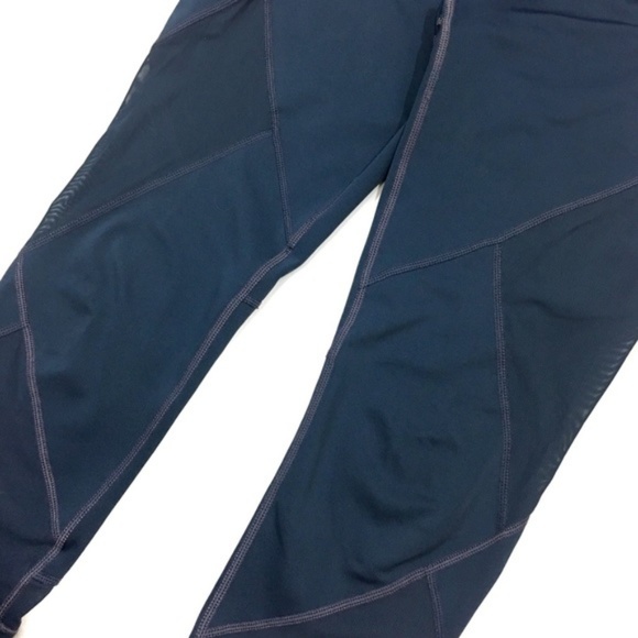 Athleta Slate Blue Mesh Capri Crop Leggings - Picture 4 of 7